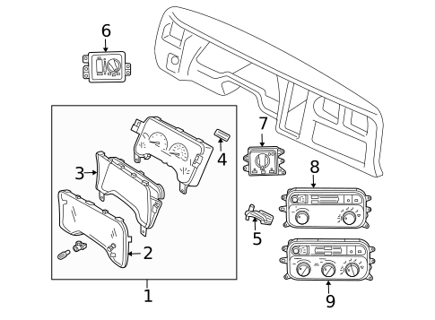 Cluster & Switches for 2001 Dodge Durango #0
