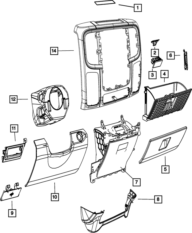 1JQ68DX9AA - Interior Trim: Glovebox Door Latch for Mopar Image