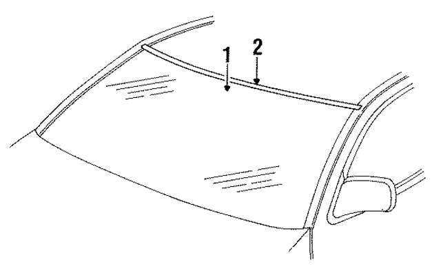 FOSZ6303100A - Body: Windshield for Ford: Thunderbird | Mercury: Cougar Image