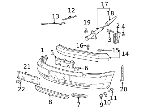 Bumper & Components - Front for 1997 Audi A8 #0