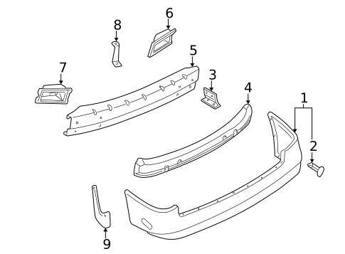Bumper & Components - Rear for 2000 Nissan Quest #0