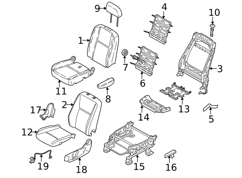 Front Seat Components for 2010 Ford Transit Connect #0