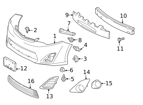 Bumper & Components - Front for 2013 Toyota Camry #0