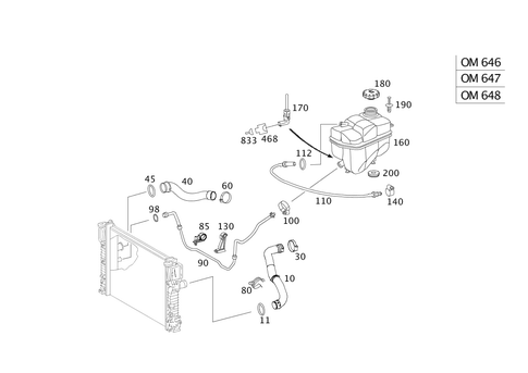 Expansion Tank, Mounting and Hoses for 2006 Mercedes-Benz E320 #0