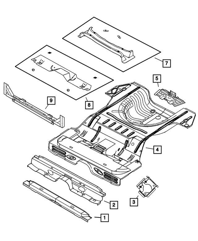 4646551AC - Body Sheet Metal Except Doors: Rear Seat Reinforcement for Mopar Image