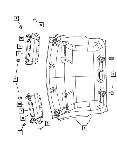 Headliners-Visors-Assist Straps for 2010 Dodge Ram 1500 #0