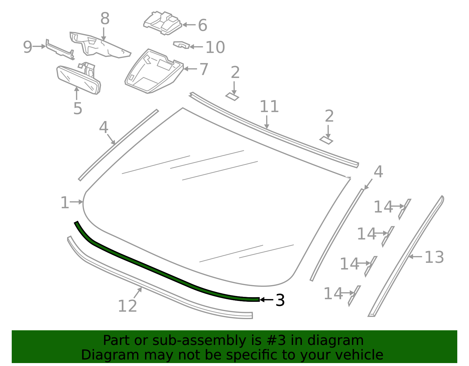 77466-TL0-G01 - Windshield Seal 2013-2026 Honda | Honda Parts Online