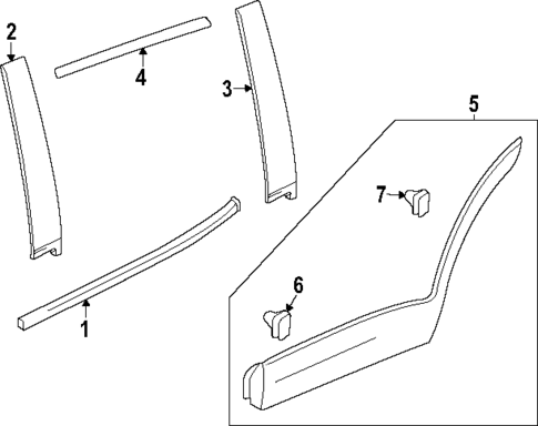 Exterior Trim - Rear Door for 2024 Chevrolet Trax #0