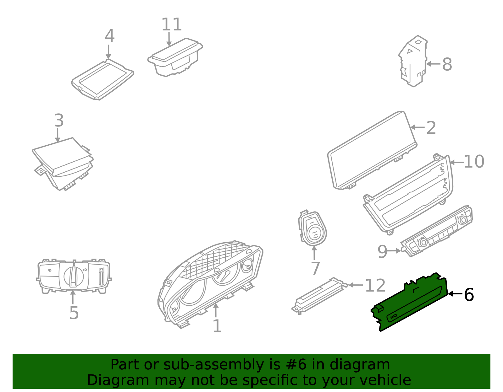 61319268479 - 2014-2020 BMW Control Switch (61-31-9-268-479) | BMW of ...