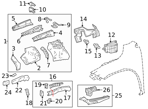 Structural Components & Rails for 2018 Lexus RX350L #2