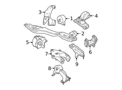Engine & Trans Mounting for 2010 Dodge Grand Caravan #0
