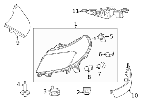 Headlamp Components for 2023 Ram ProMaster 3500 #0