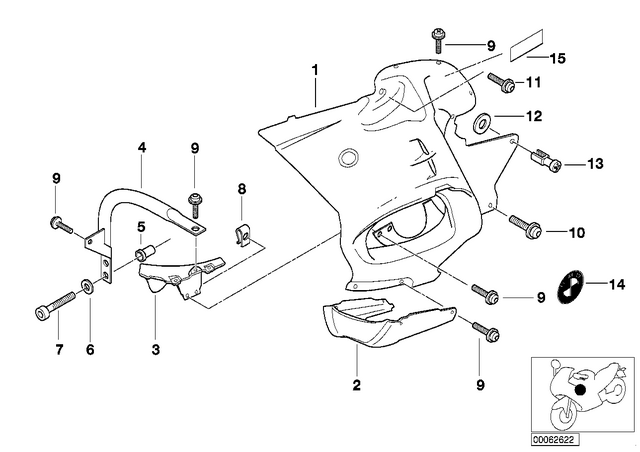 46632317500 - : Later.Part Prime Coated Rght F Safety Bar for BMW-Motorrad Image