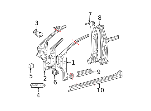 Hinge Pillar for 2011 Toyota Yaris #1