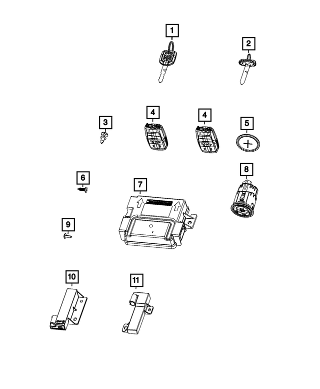 68547359AB - Electrical: Integrated Key Fob Transmitter for Mopar Image