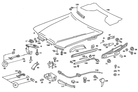 Engine Hood for 1990 Mercedes-Benz 190E #4