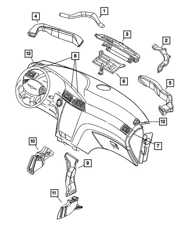 5114281AA - : A/C And Heater Duct for Mopar Image