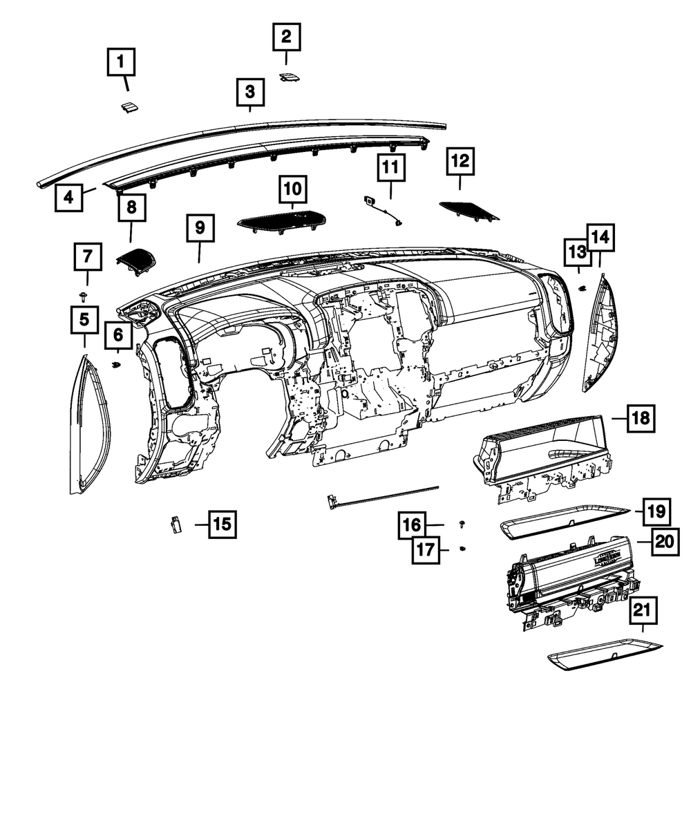 Base Panel Instrument Panel - Mopar (8AL77TX7AA)