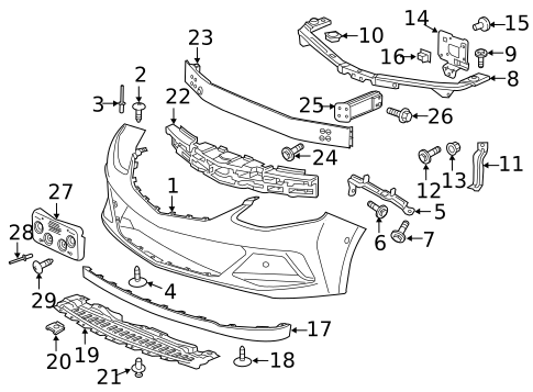 Bumper & Components - Front for 2019 Chevrolet Volt #0