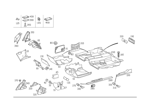 Front Panel Pillar Panelling, Lining on Floor and Footrest for 2003 Mercedes-Benz S 55 AMG&reg; #0