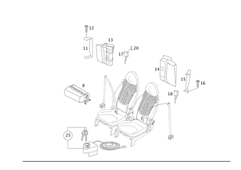 Belt Locking Retractor, Airbag and Sidebag for 2019 Smart EQ fortwo #0