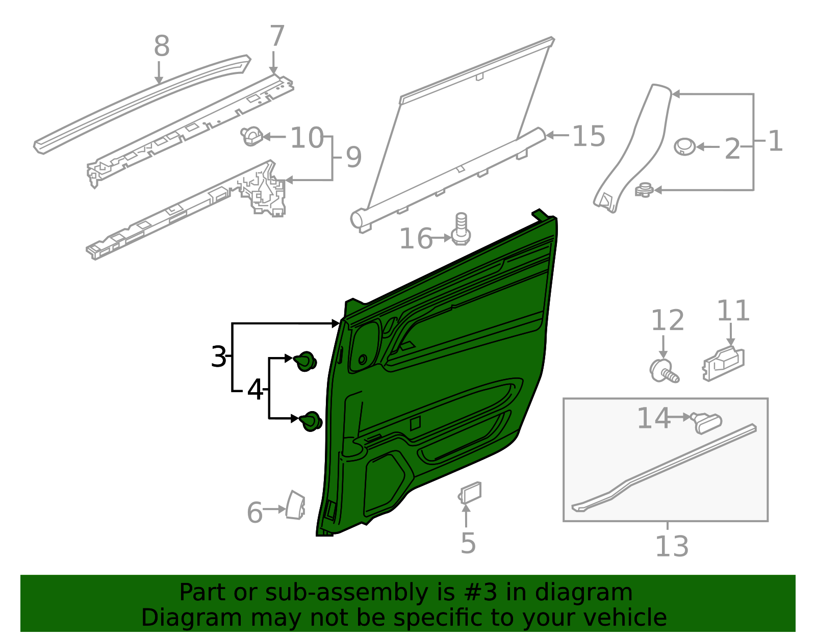 83751-THR-A21ZA - Lining L Rear Door Assembly (Lower) *NH900L