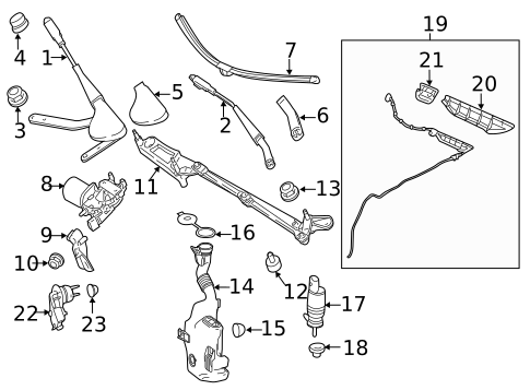 Wiper & Washer Components for 2019 Mercedes-Benz SLC 43 AMG&reg; #0