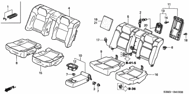 Rear Seat for 2001 Acura CL #0