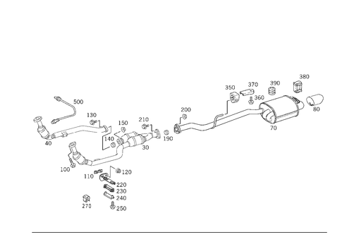 Exhaust System Used on Six-Cylinder Gasoline Vehicles for 1999 Mercedes-Benz SLK230 #0
