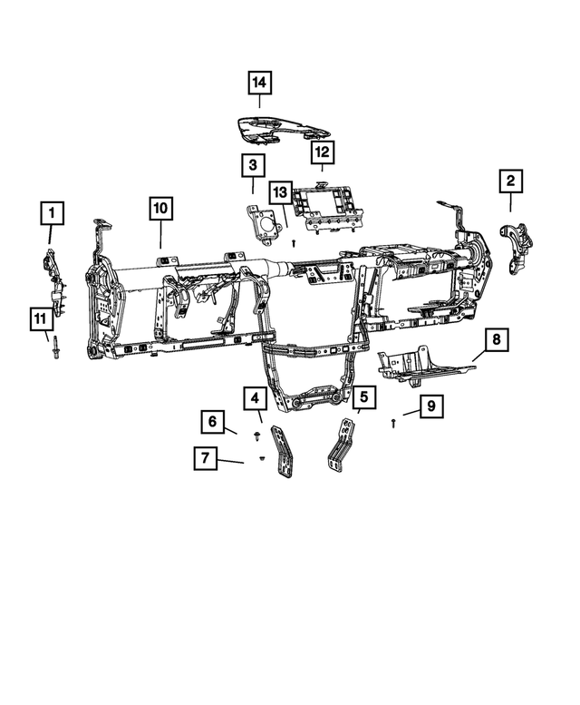 68153753AA - Interior Trim: Instrument Panel Bracket, Right for Jeep: Cherokee Image