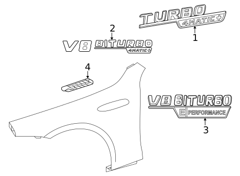 Exterior Trim - Fender for 2021 Mercedes-Benz AMG GT 53 #0