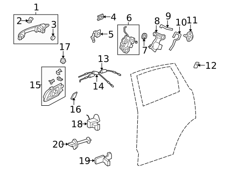 Rear Door for 2007 Honda CR-V #1