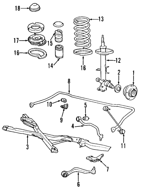 Suspension Components for 1997 BMW 840Ci #1