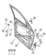 68507123AB - Doors, Door Mirrors and Related Parts: Front Door, Left for Mopar Image