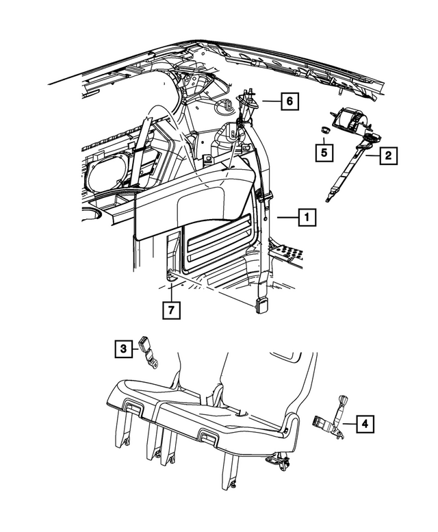 ZV72DX9AD - Restraints: 2nd Rear Outer Seat Belt, Right for Mopar Image image