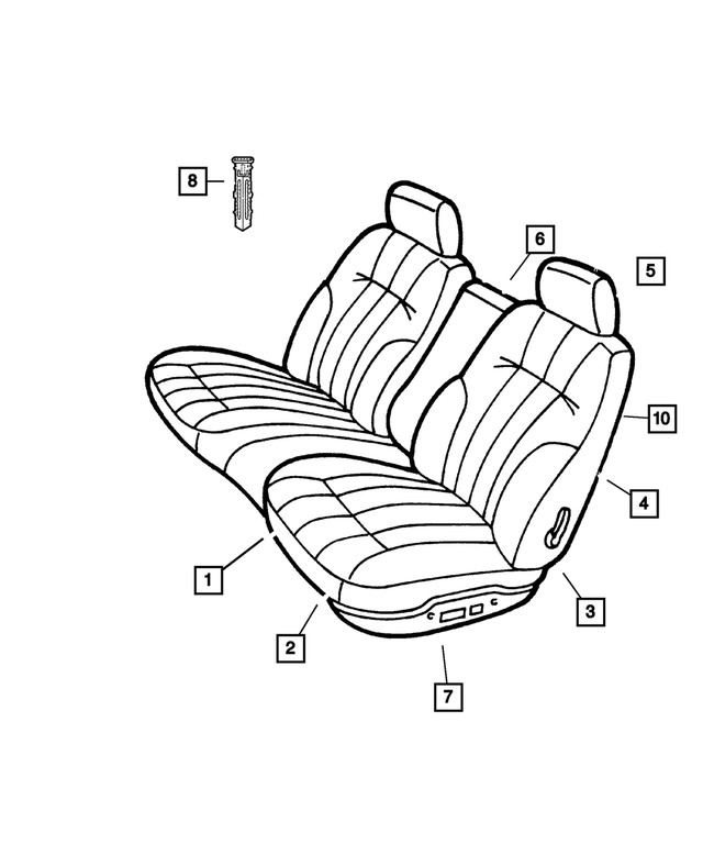 5093615AA - Interior Trim: Front Seat Cushion, Right for Mopar Image