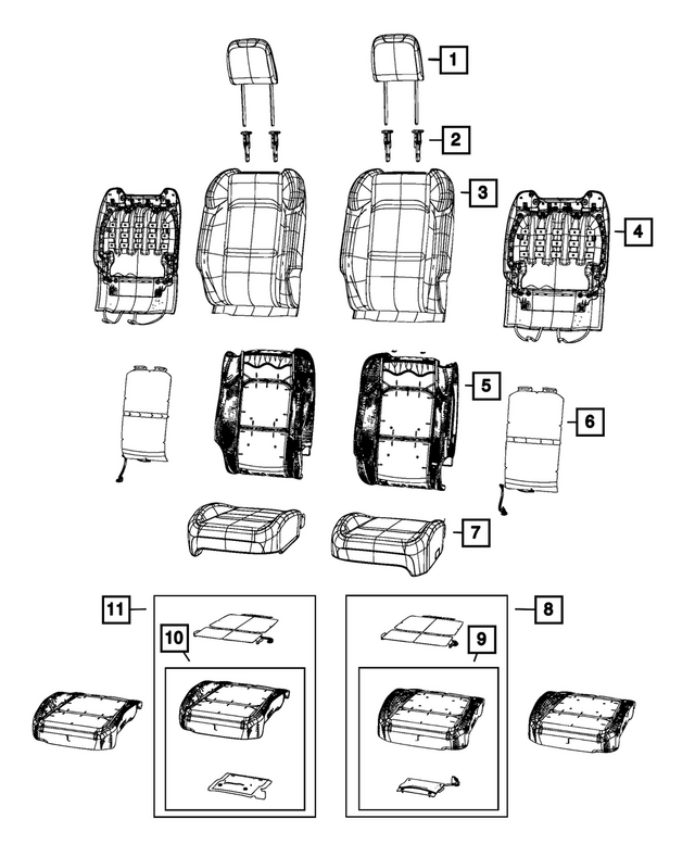 68580760AA - : Front Seat Back Foam, Left for Mopar Image