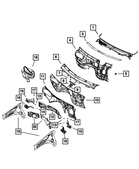 Cowl and Dash Panel for 2014 Jeep Grand Cherokee #0