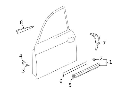 Exterior Trim - Front Door for 2010 Porsche Cayenne #0