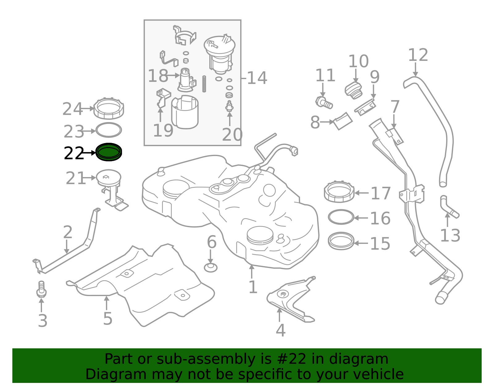 2013-2020 Subaru BRZ Fuel Pump Assembly Gasket 42025CA001 | Subaru