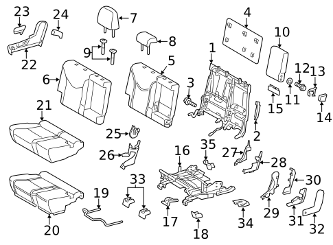 Rear Seat Components for 2012 Toyota Prius V #0