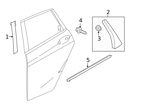Exterior Trim - Rear Door for 2019 Honda Fit #0