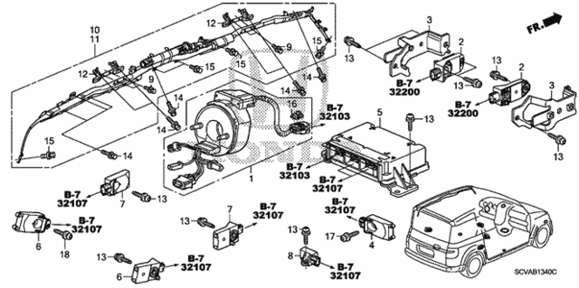 SRS Unit for 2010 Honda Element #0