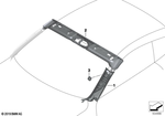51437996718 - Individual Equipment: Cover, A-Pillar, Leather, Right for BMW: 840i, 840iX, M8, M850iX Image image