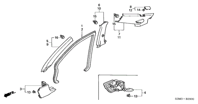 Pillar Garnish for 2003 Acura CL #0