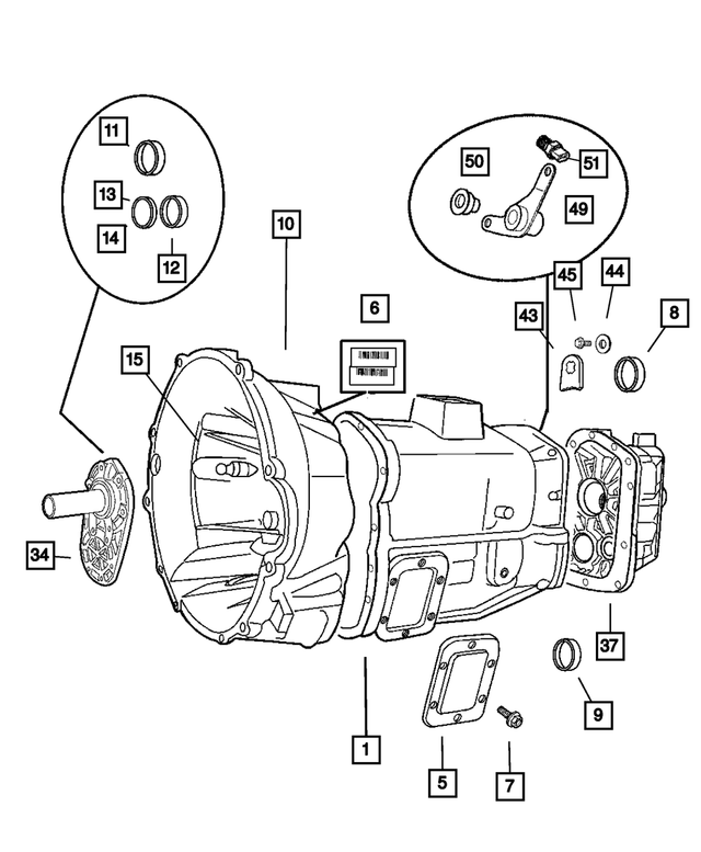5003584AA - Manual Transmission 6 Speed: Output Shaft Bearing Cup, Front for Mopar Image