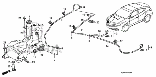 Windshield Washer for 2012 Acura ZDX #0