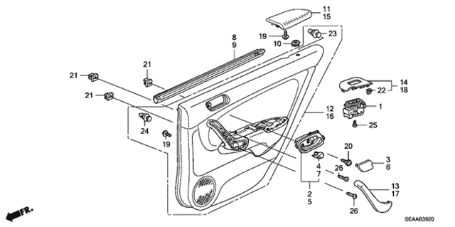 Rear Door Lining for 2008 Acura TSX #0