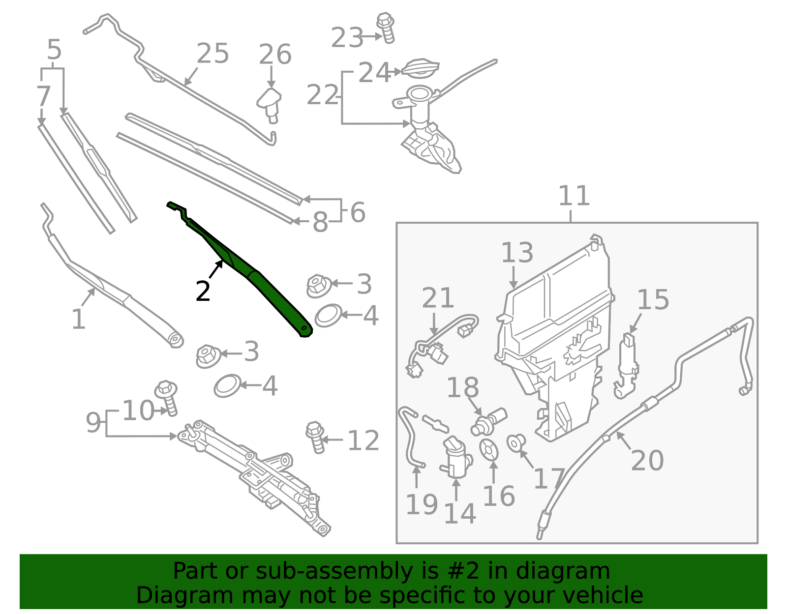 2017-2020 Genesis G80 Wiper Arm 98311-B1010 | MotorMotor