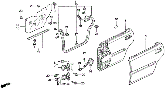 Rear Door Panels for 1996 Acura TL #0